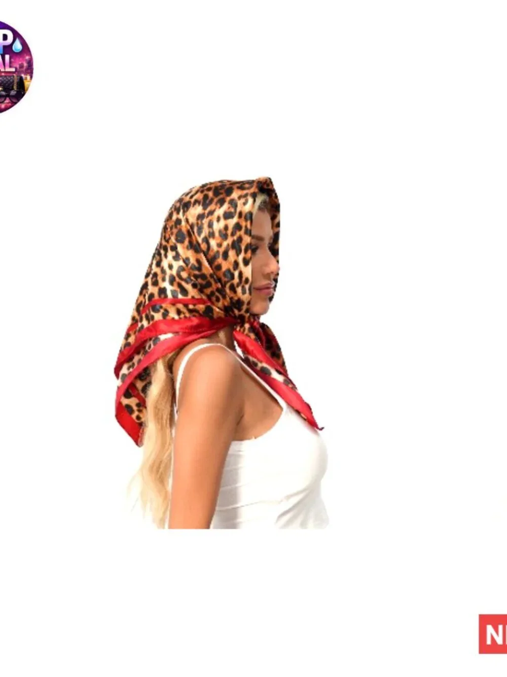 Polyester Silk Blend Head Scarf Multifunctional Square Scarf 35 Inches